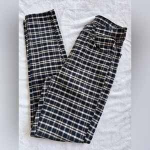 American Eagle Outfitters Black and Tan Checkered Pants
